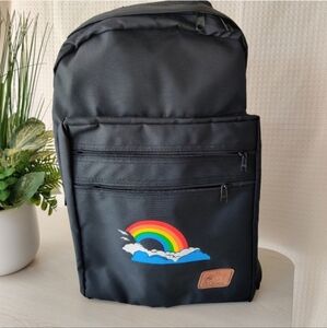 Vintage Chenson Nylon Black Rainbow Backpack
